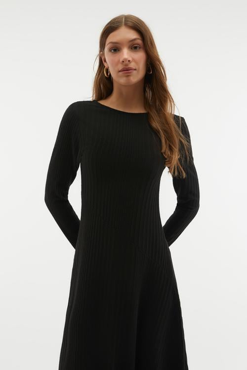 FİTİLLİ KLOŞ MİDİ ELBİSE