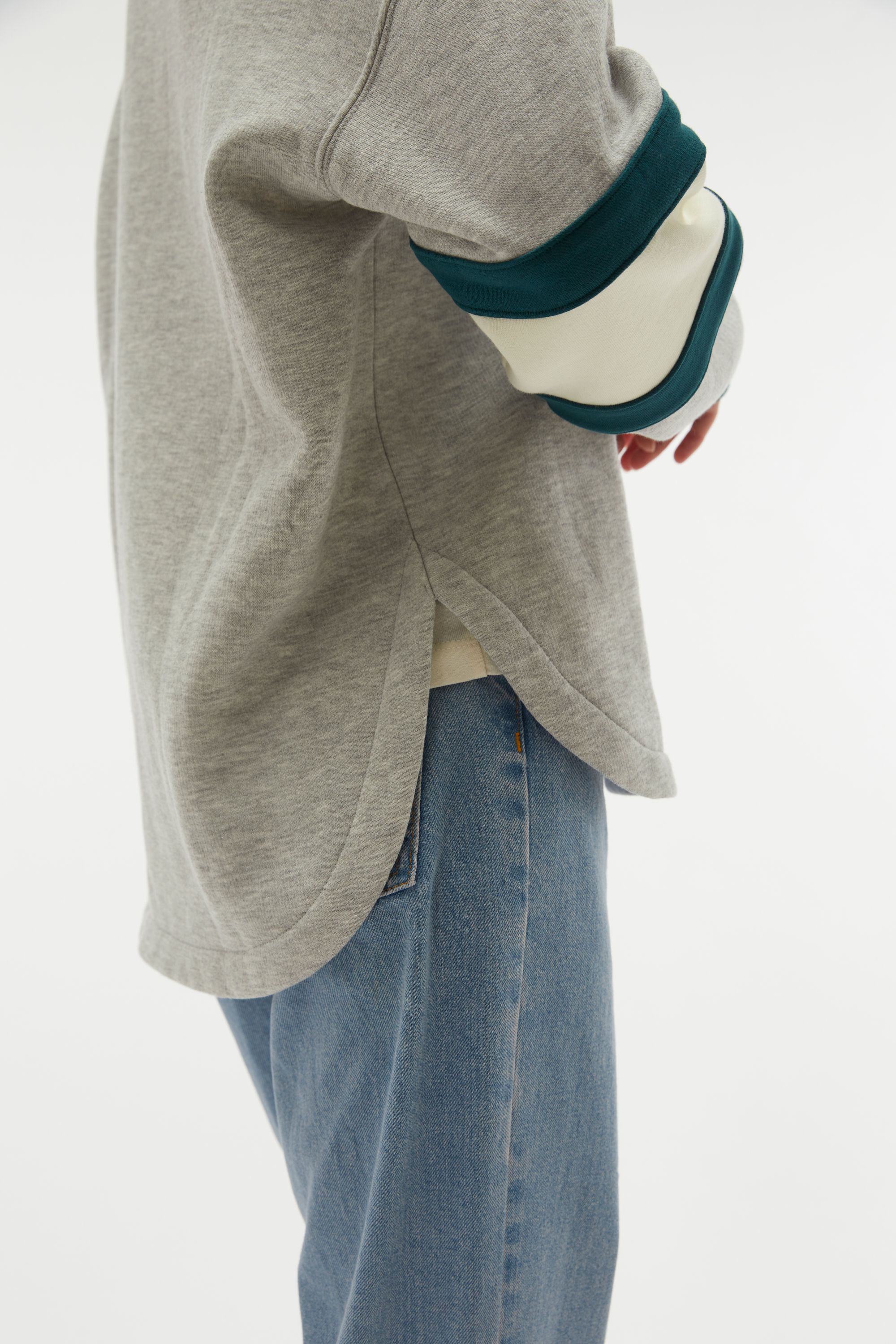 LOOSE FIT POLO YAKA KOLEJ SWEATSHIRT