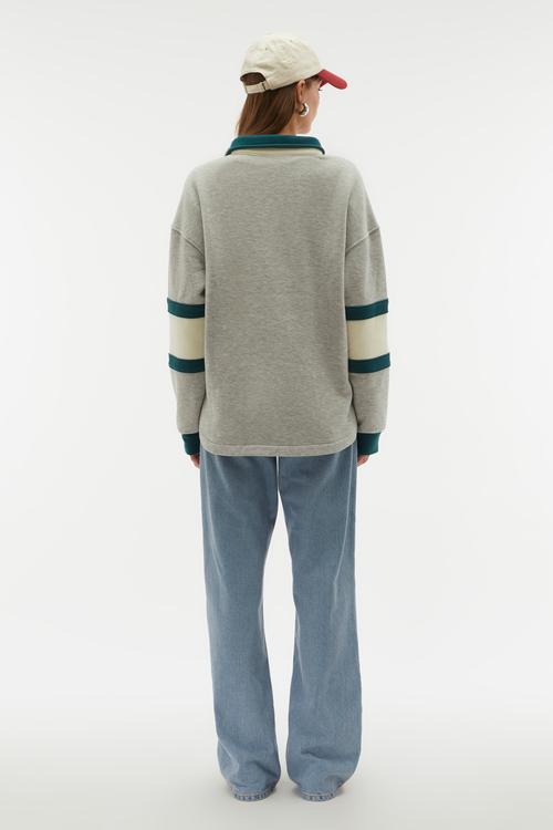  LOOSE FIT POLO YAKA KOLEJ SWEATSHIRT