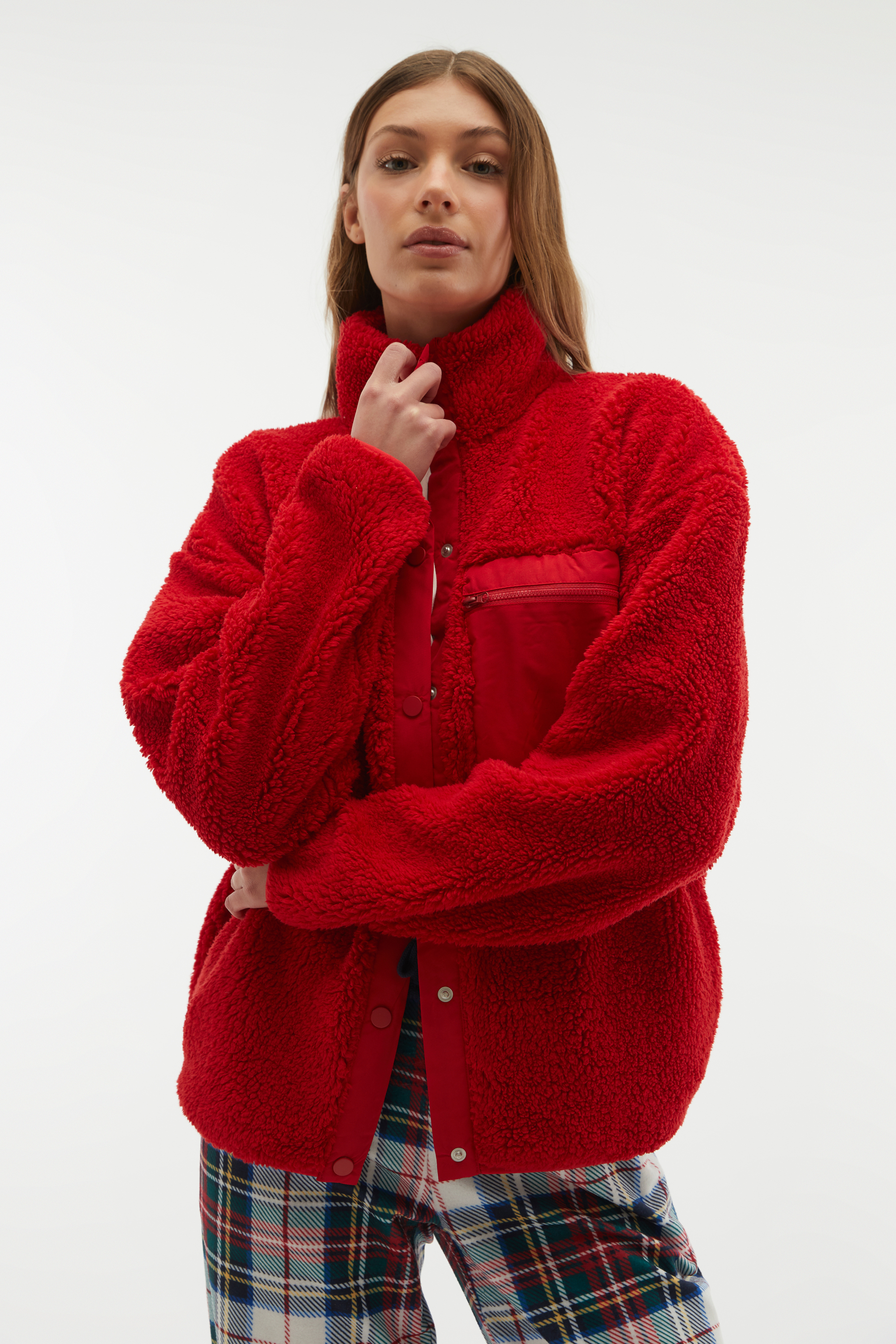 LOOSE FIT DİK YAKA POLAR CEKET