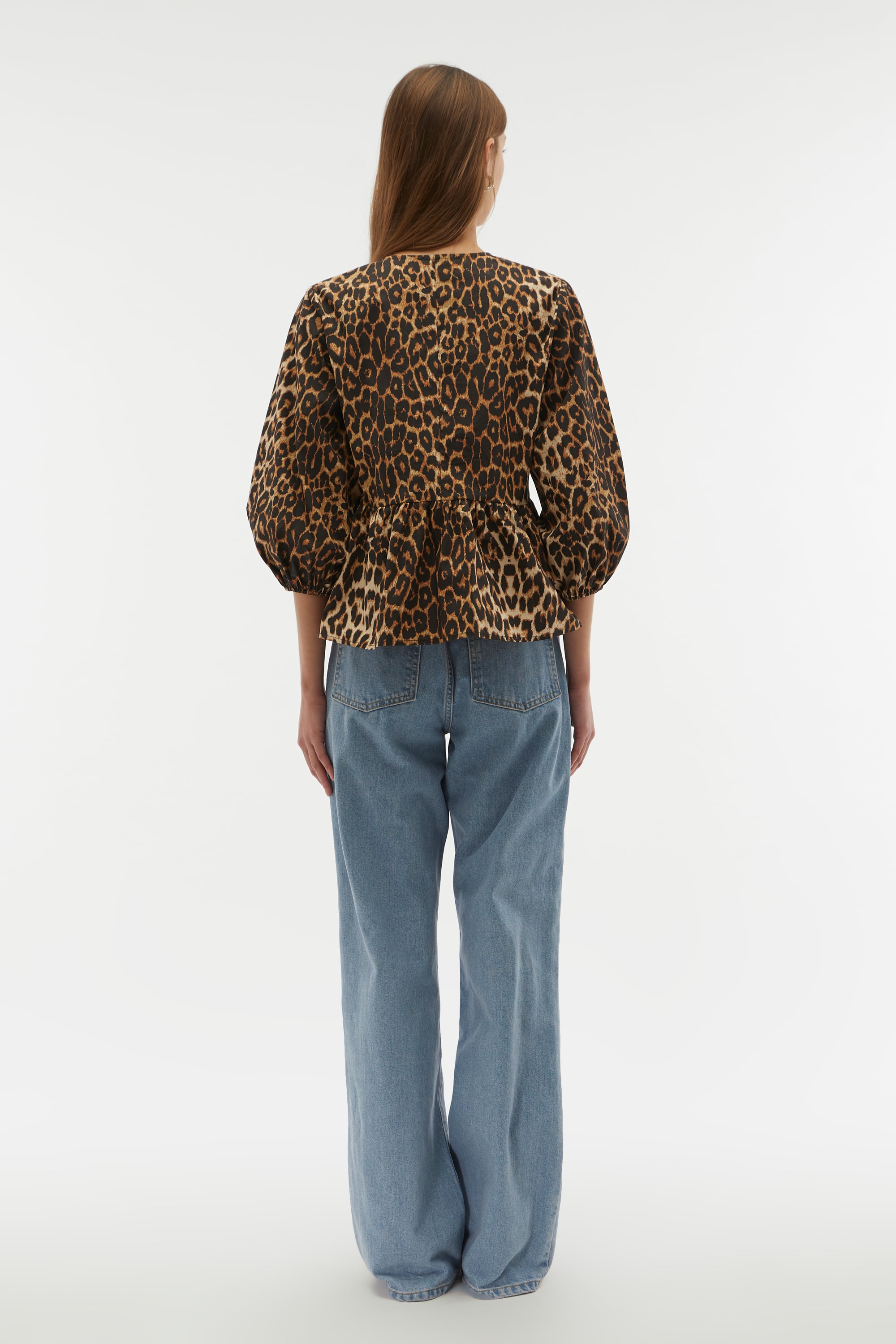LEOPAR BASKILI BAĞLAMA DETAYLI BLUZ