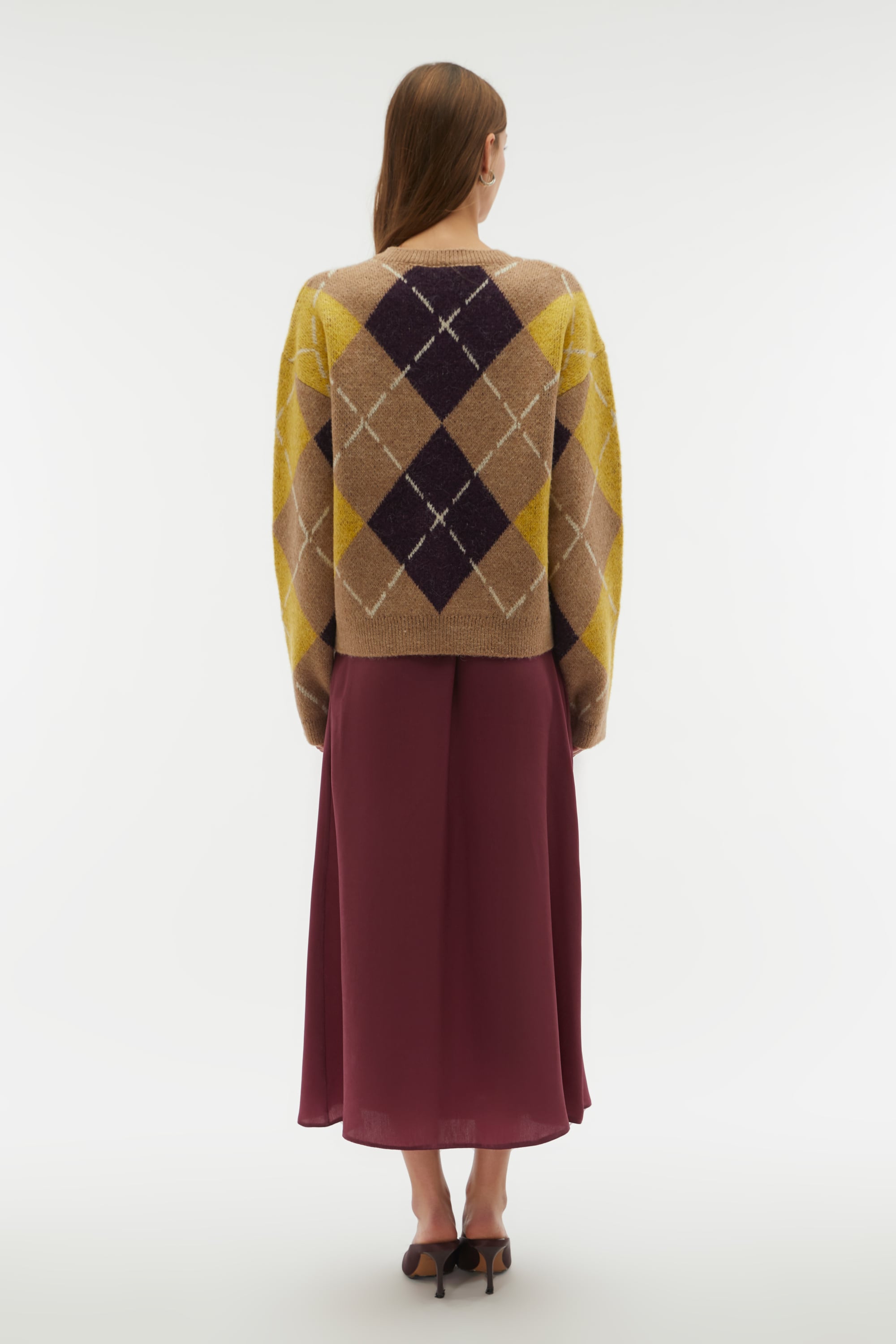 BAKLAVA DESENLİ JAKARLI LOOSE FIT HIRKA