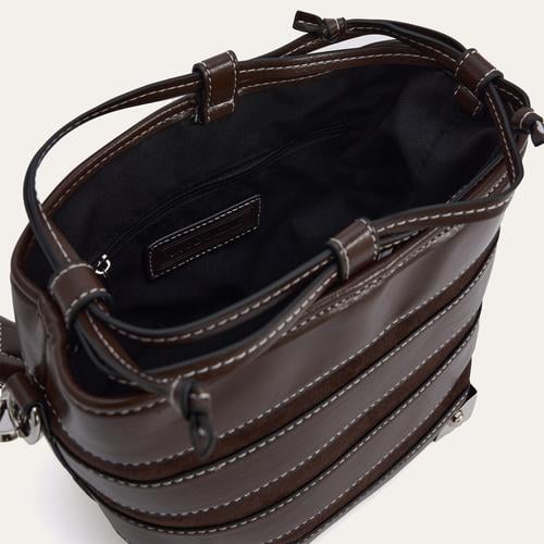 SÜET ÇİZGİLİ BUCKET ÇANTA