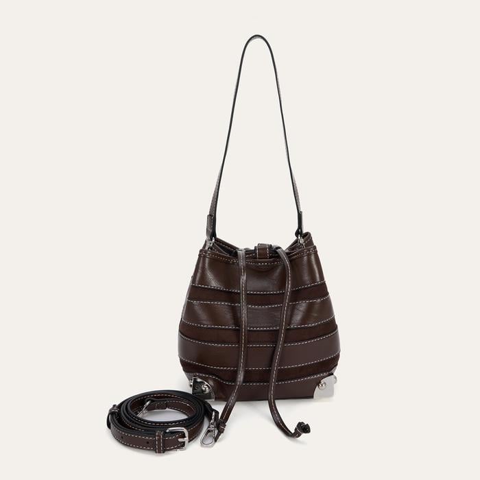 SÜET ÇİZGİLİ BUCKET ÇANTA