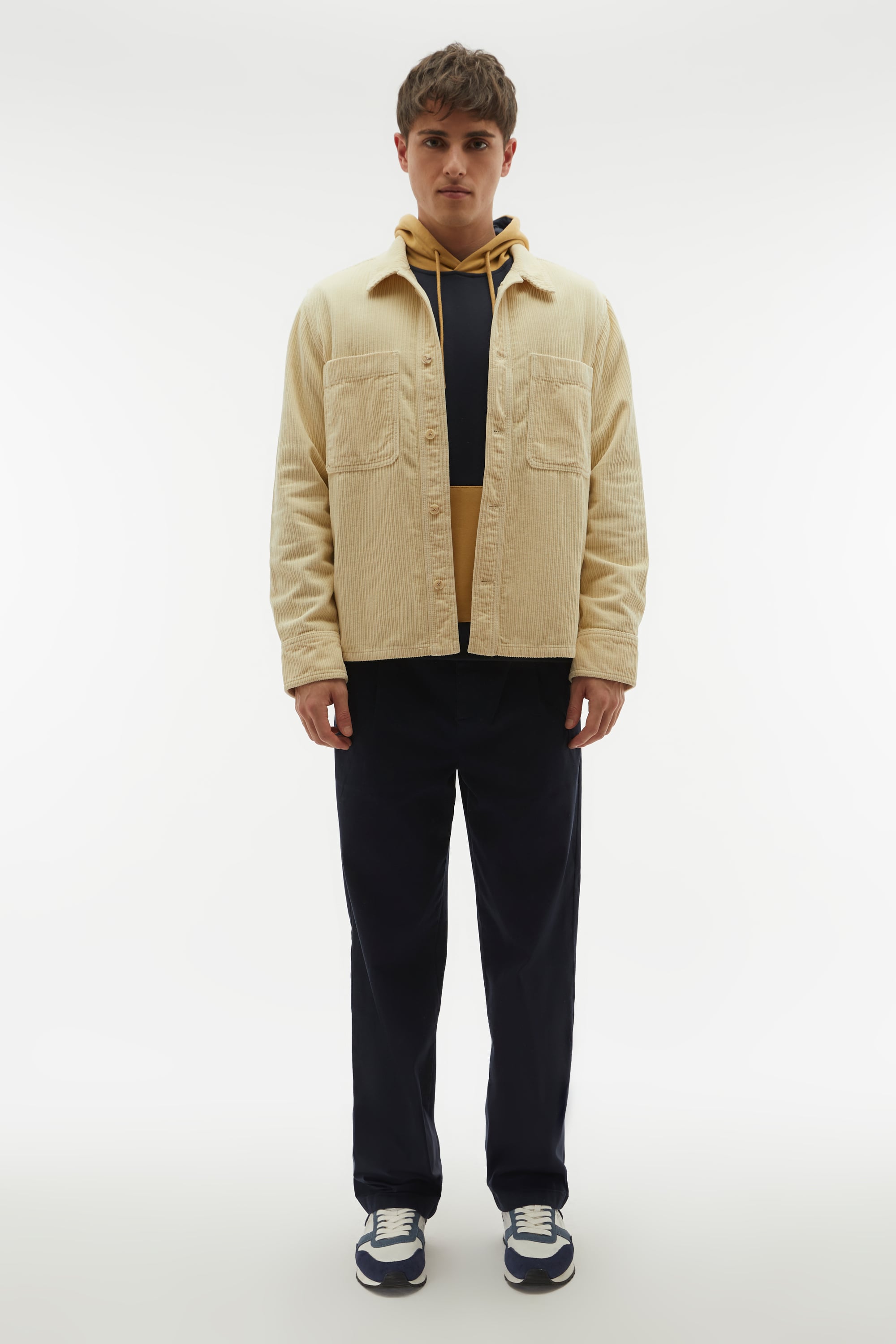 ÇİFT CEPLİ KADİFE UZUN KOLLU GÖMLEK