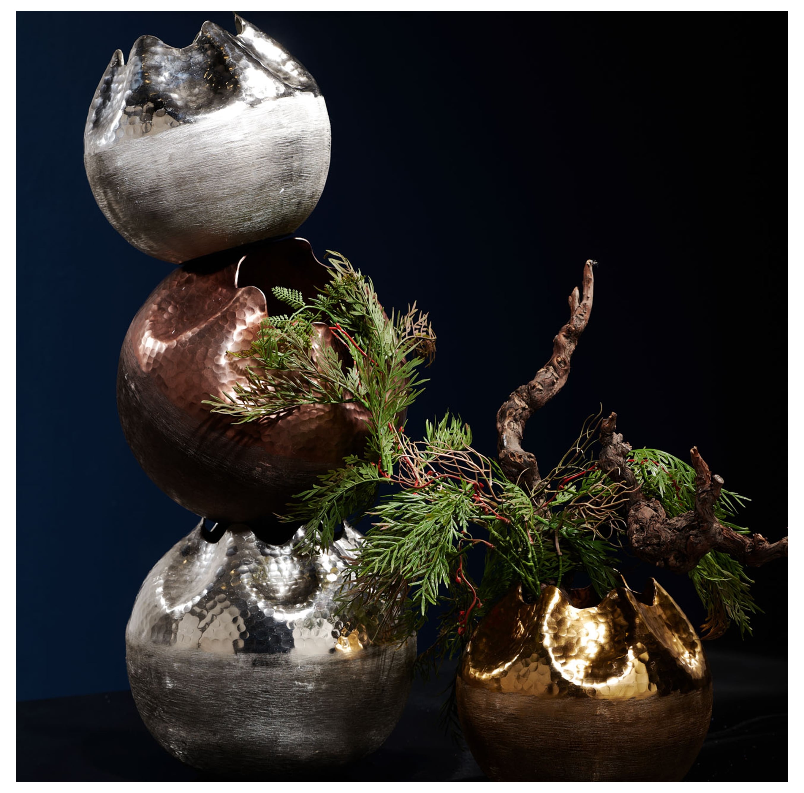 MIRAI VAZO GÜMÜŞ 30X27 CM