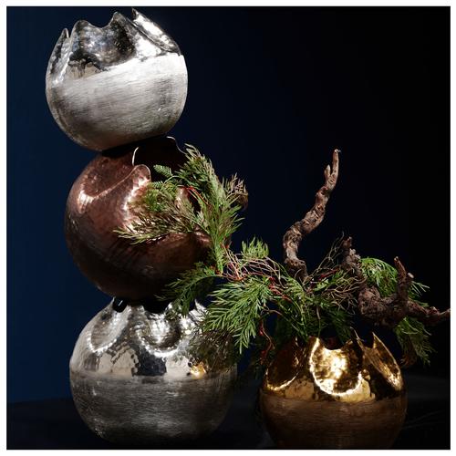 MIRAI VAZO GÜMÜŞ 30X27 CM