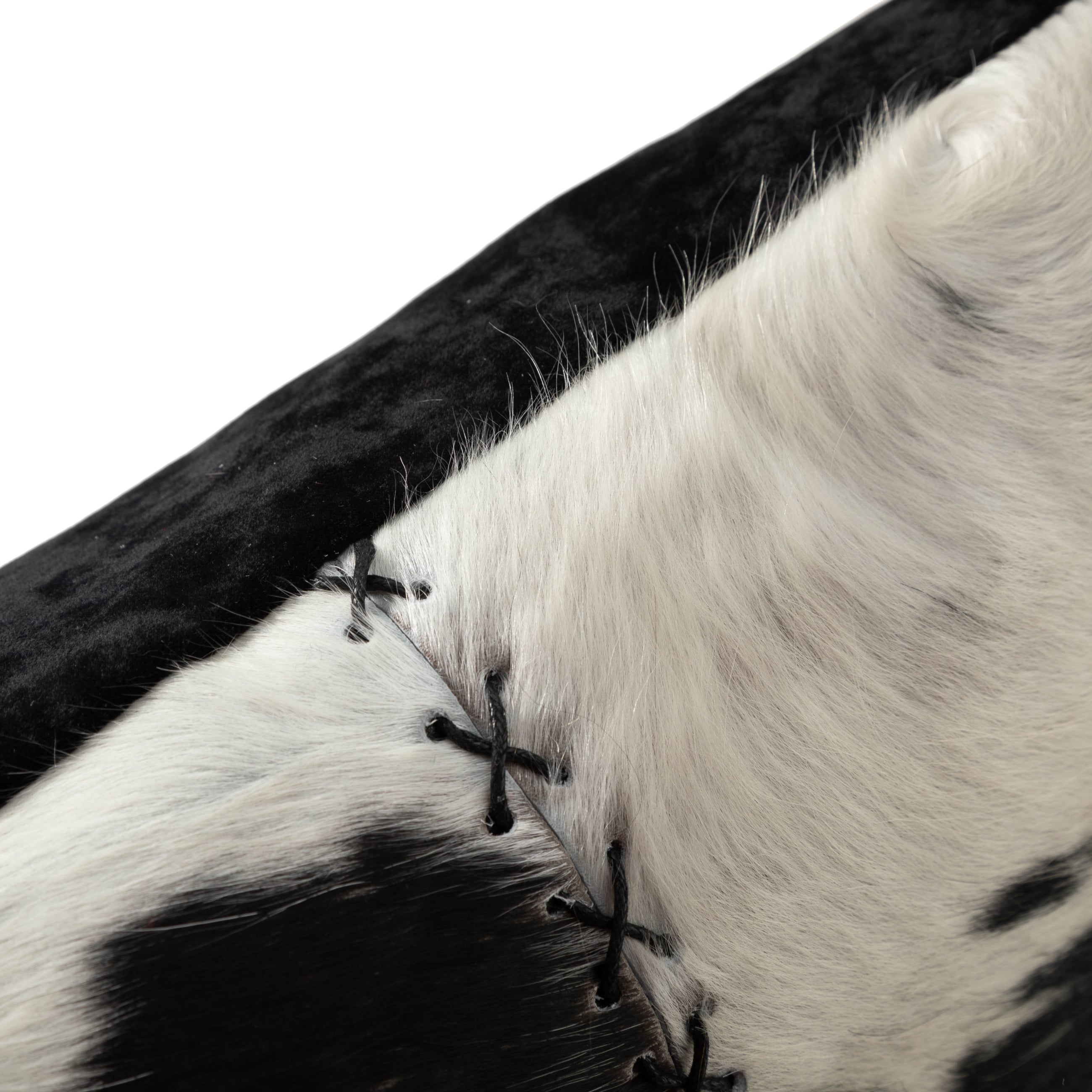 SOPHIA DERİ KIRLENT SİYAH BEYAZ 45X45