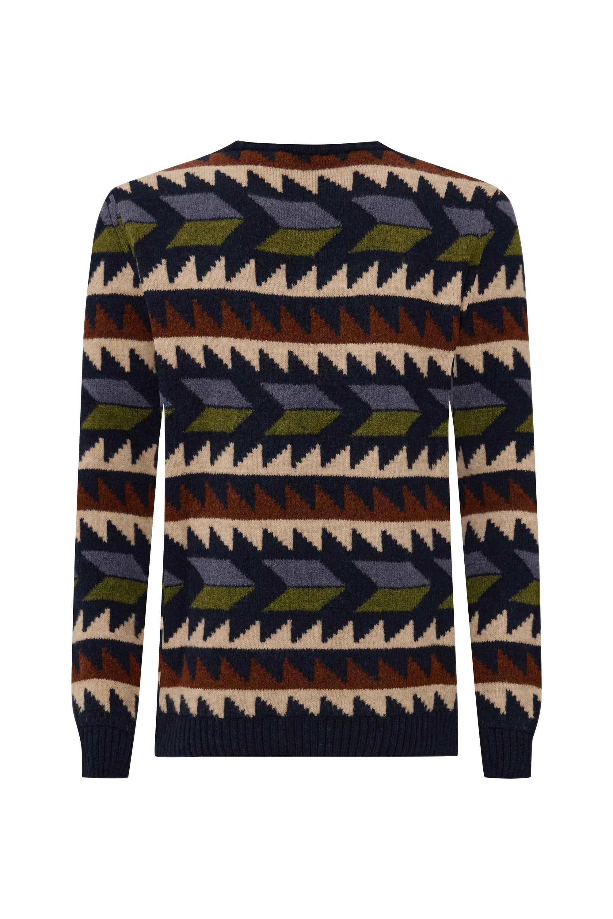 JAKARLI DESENLİ BİSİKLET YAKA KAZAK