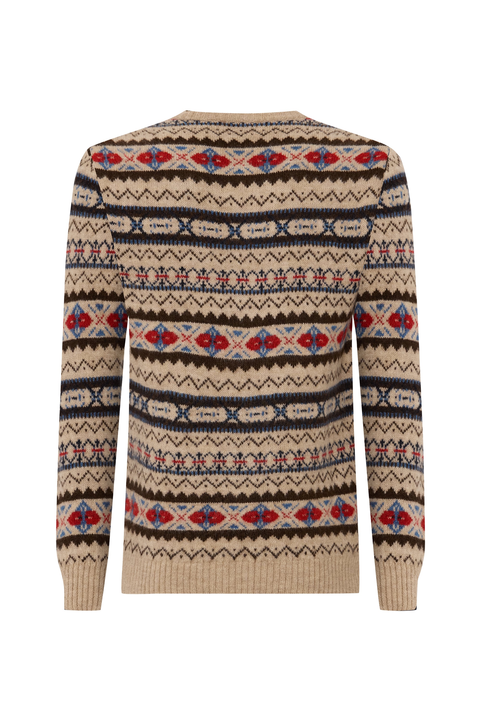 JAKARLI DESENLİ BİSİKLET YAKA KAZAK