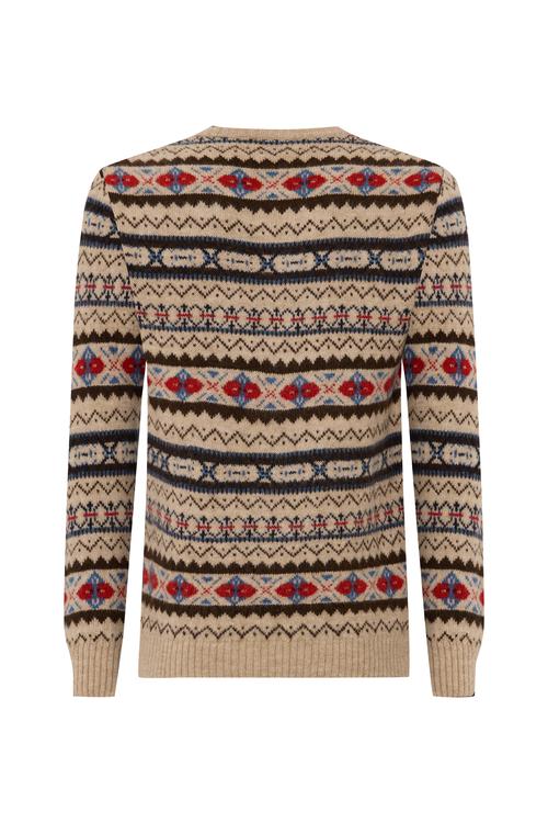  JAKARLI DESENLİ BİSİKLET YAKA KAZAK