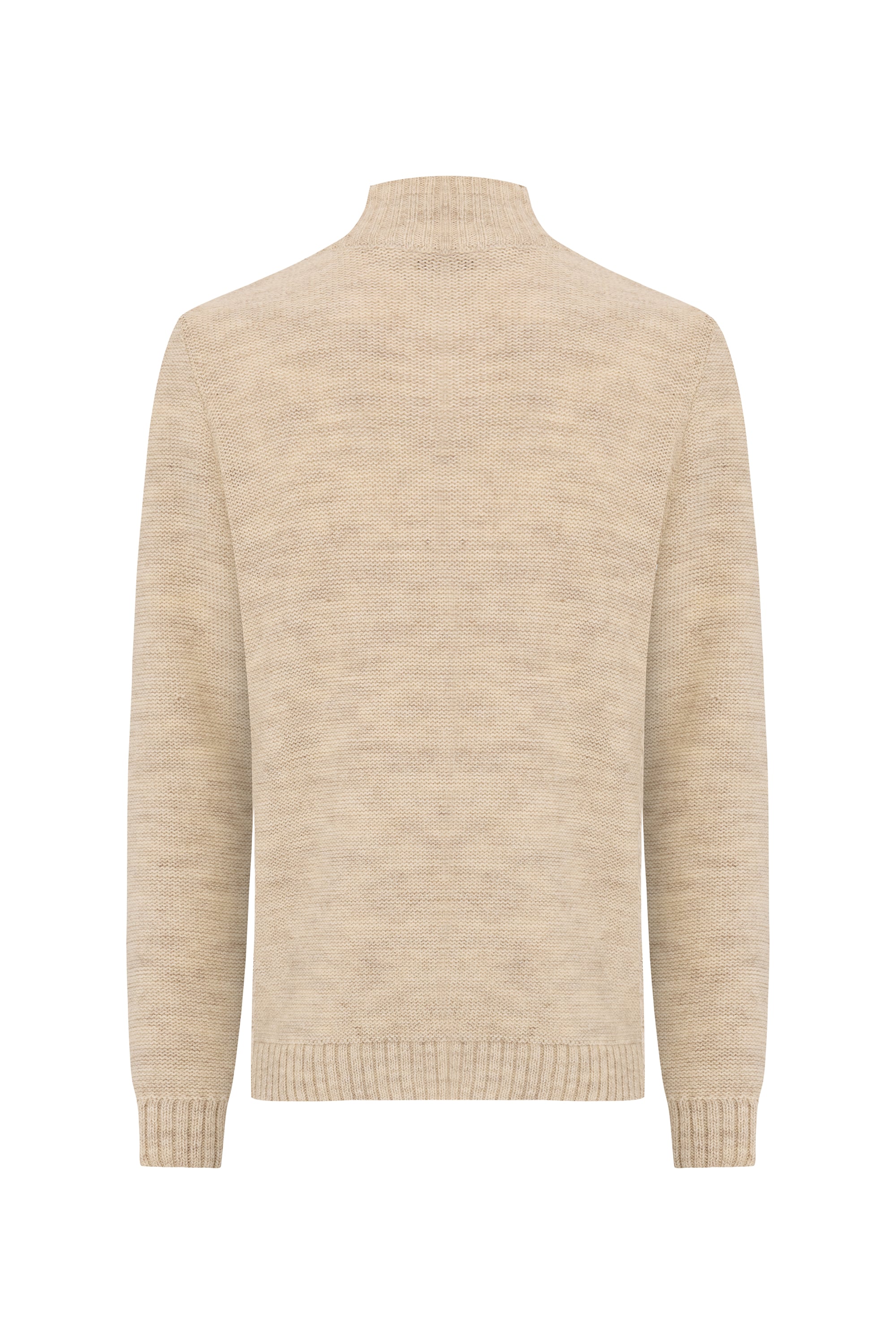 ÖRGÜLÜ DİK YAKA YÜN KARIŞIMLI KAZAK