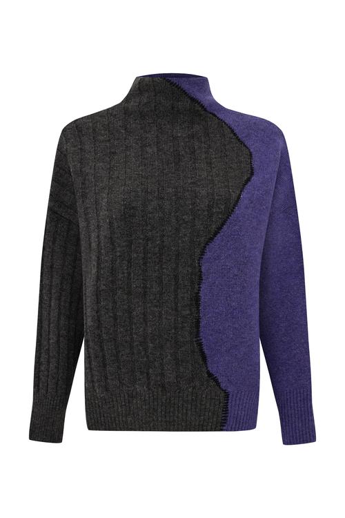  RENK BLOKLU TRİKO DİK YAKA KAZAK