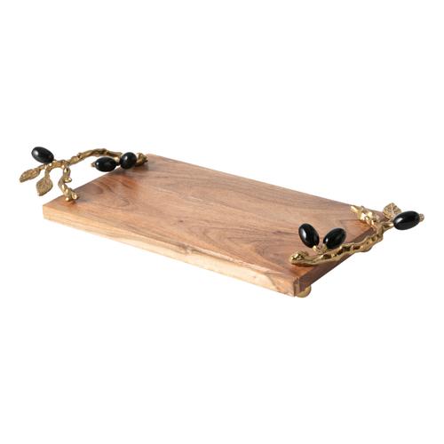  OLIVE AHŞAP DEKORATİF TEPSİ 46X18X8CM