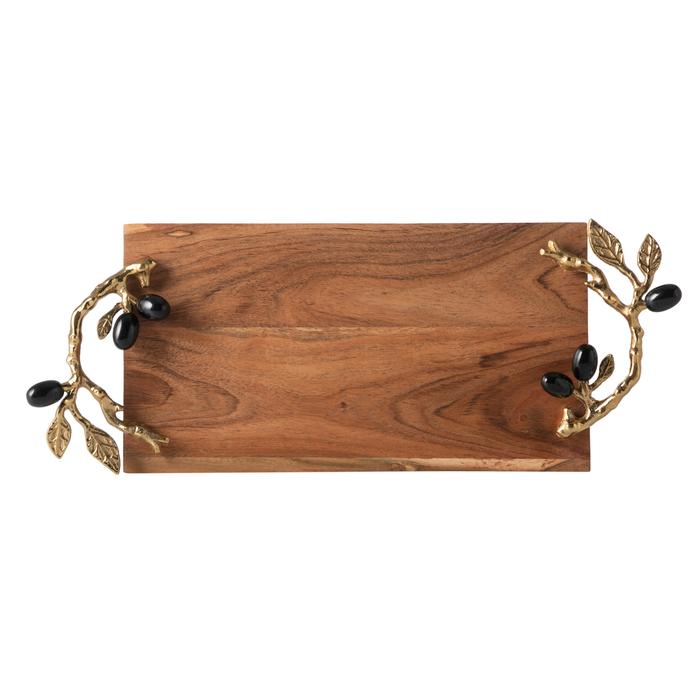 OLIVE AHŞAP DEKORATİF TEPSİ 46X18X8CM