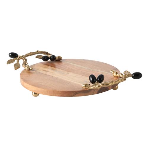  OLIVE AHŞAP DEKORATİF TEPSİ 38X28X6CM