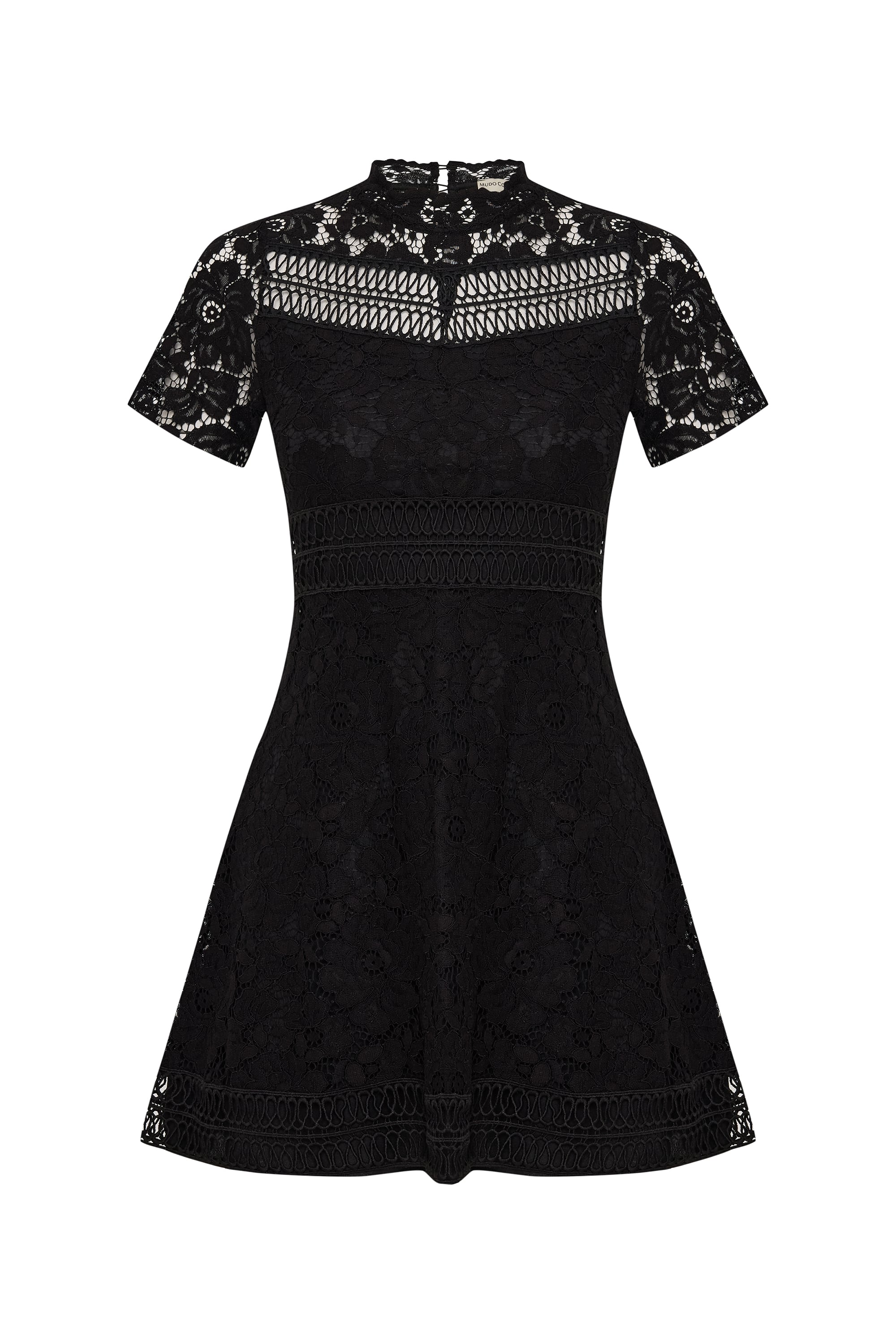 DANTELLİ A FORM MİNİ ELBİSE