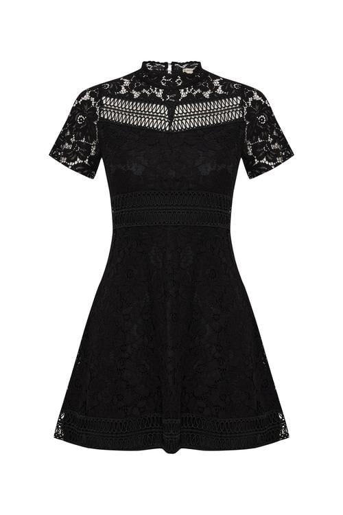 DANTELLİ A FORM MİNİ ELBİSE