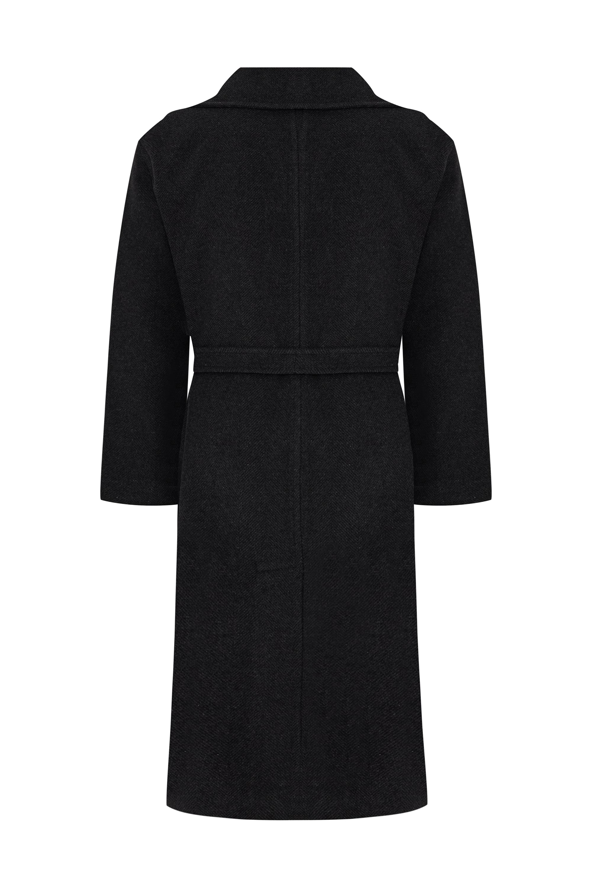 KRUVAZE DÜĞMELİ KUŞAKLI KAŞE KABAN