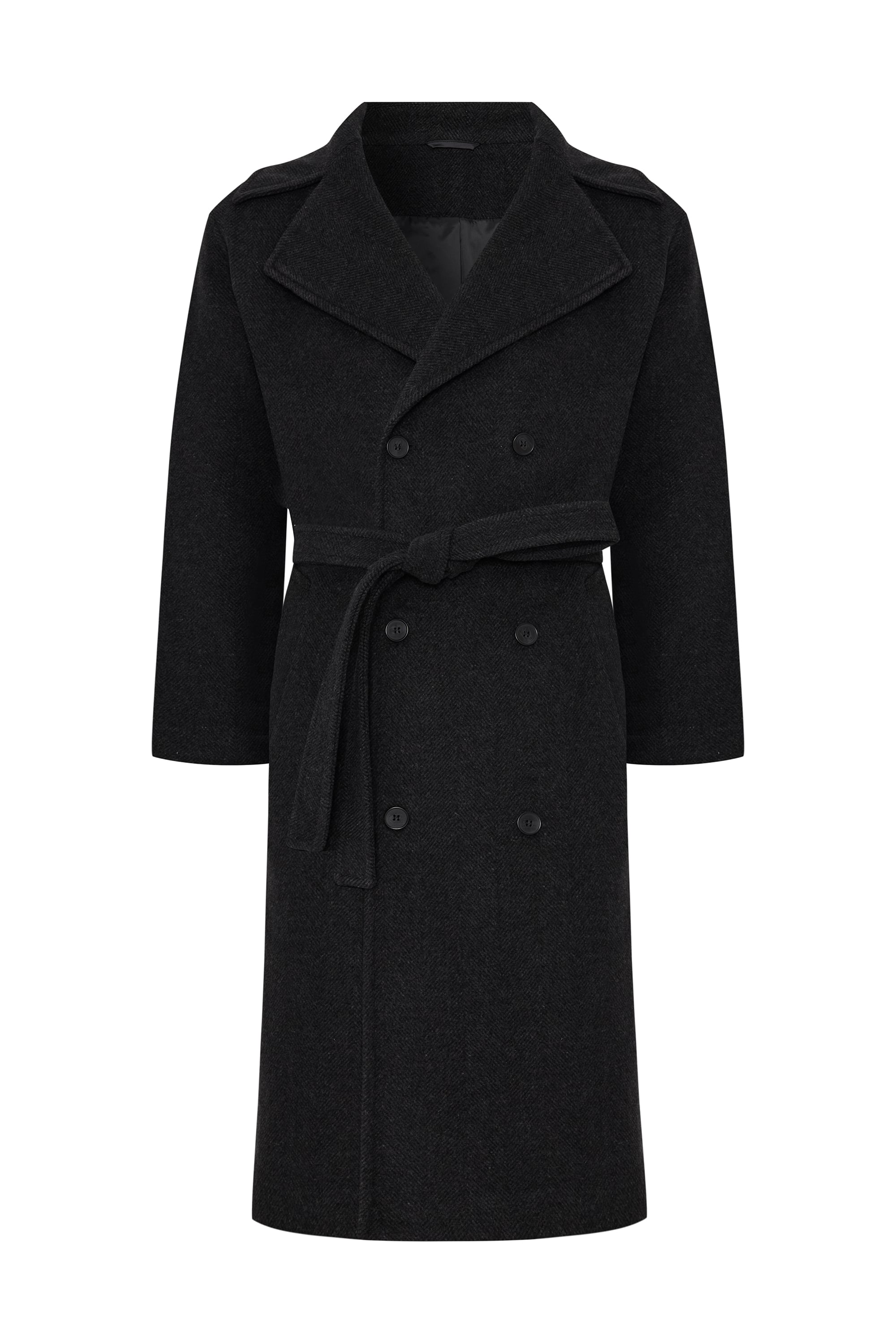 KRUVAZE DÜĞMELİ KUŞAKLI KAŞE KABAN