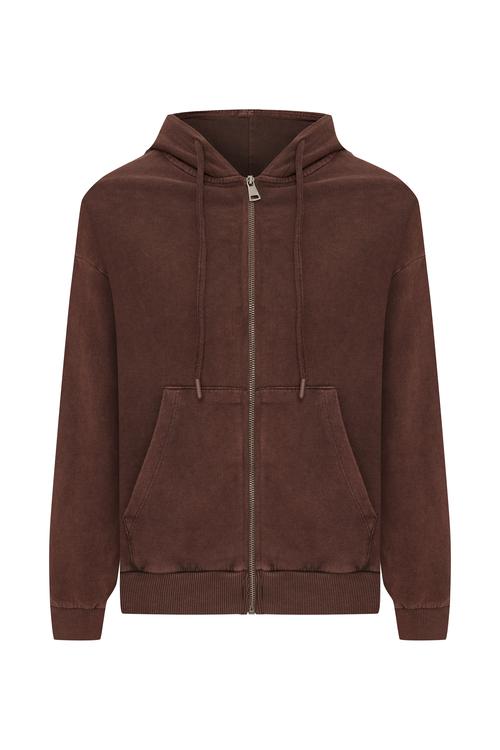 FERMUARLI KAPÜŞONLU SWEATSHIRT