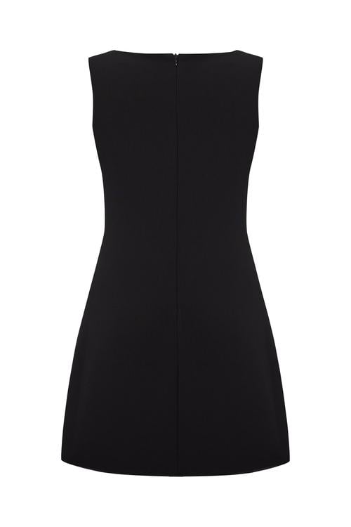 A KESİM KOLSUZ MİNİ ELBİSE