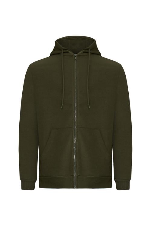  KAPÜŞONLU OVERSIZE FERMUARLI SWEATSHIRT