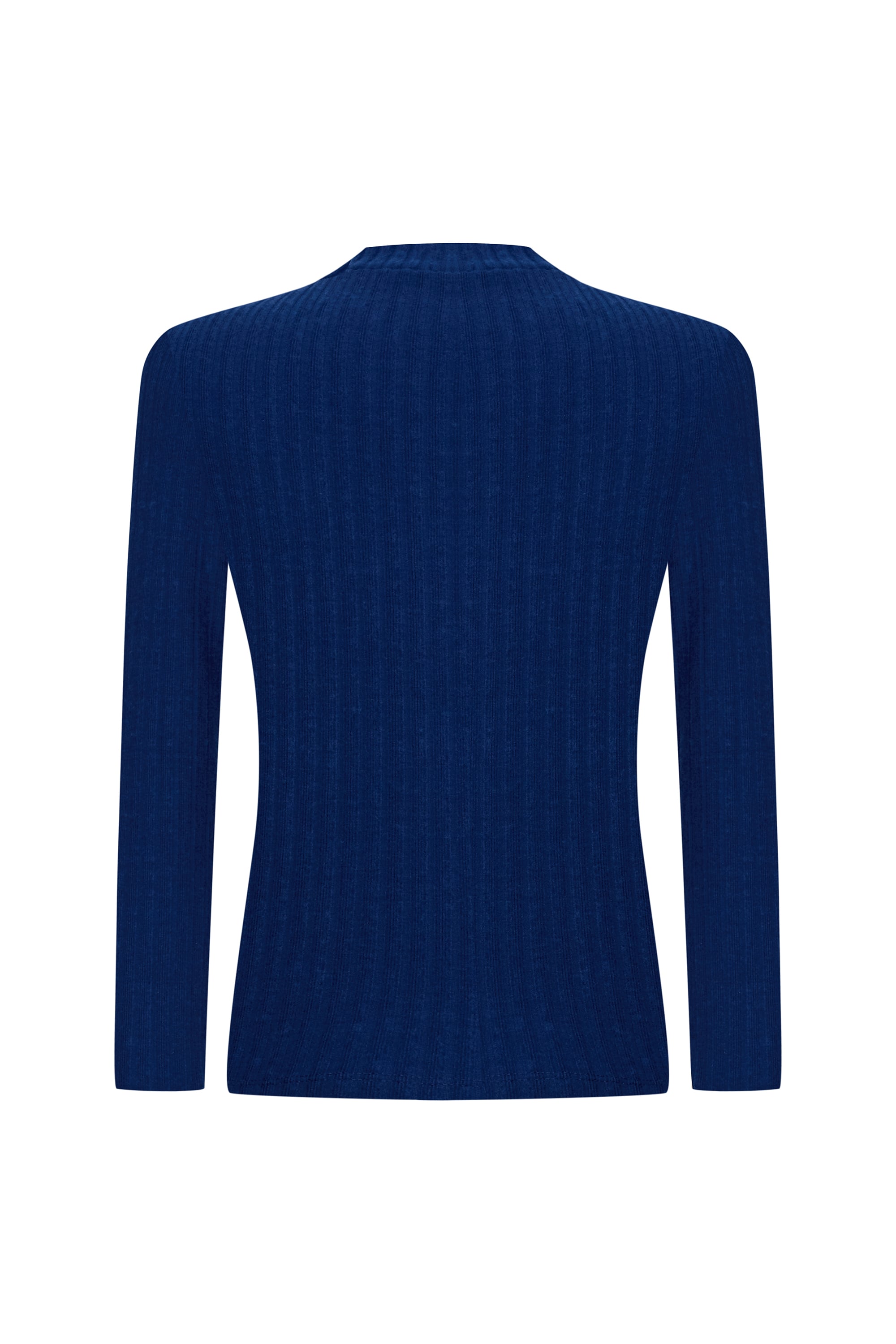 FİTİLLİ DİK YAKA UZUN KOLLU T-SHIRT