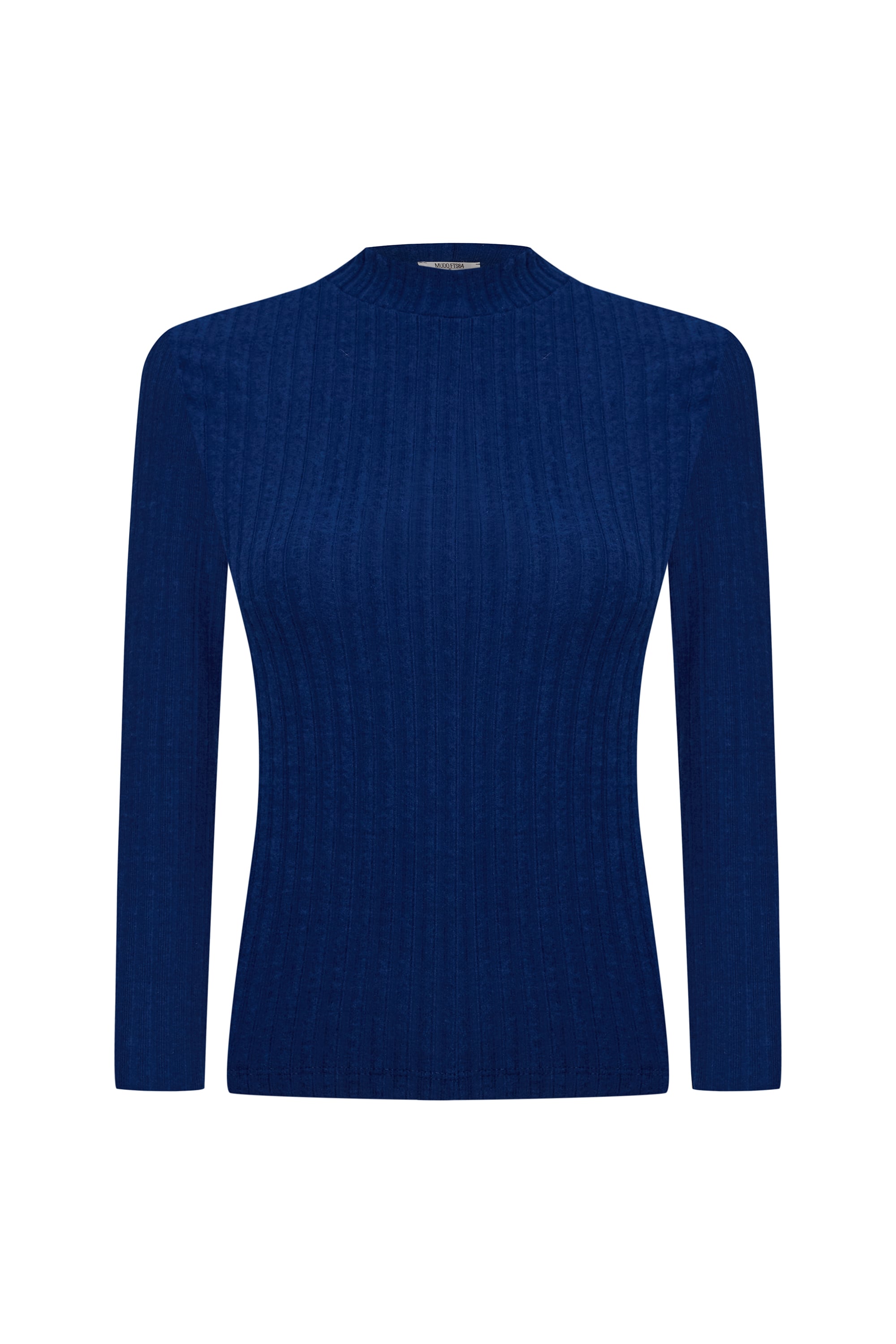 FİTİLLİ DİK YAKA UZUN KOLLU T-SHIRT