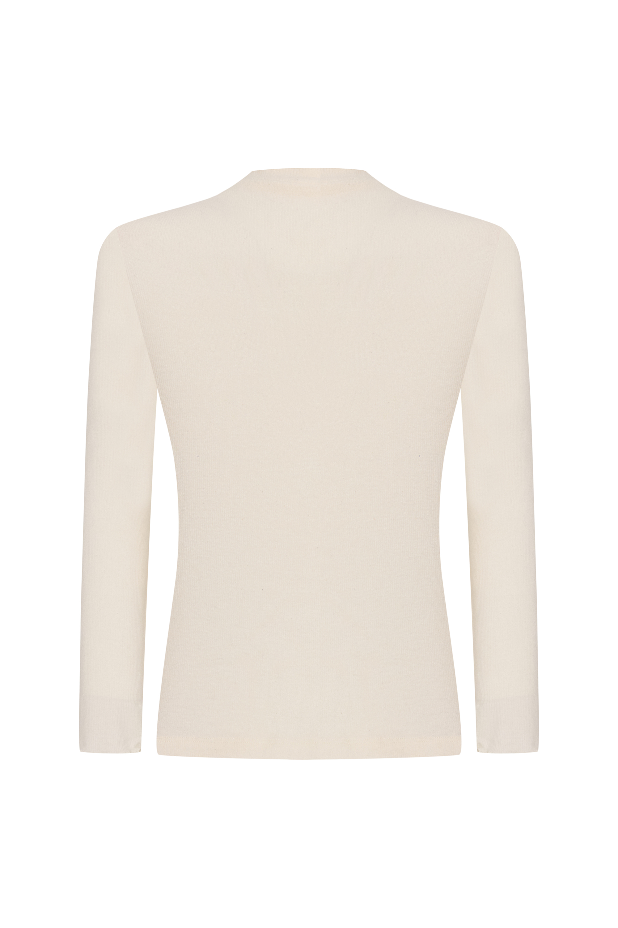 FİTİLLİ DİK YAKA UZUN KOLLU T-SHIRT