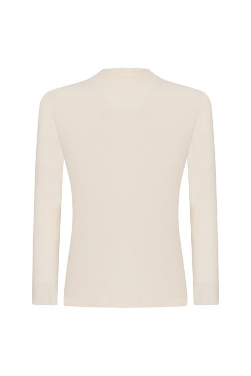 FİTİLLİ DİK YAKA UZUN KOLLU T-SHIRT