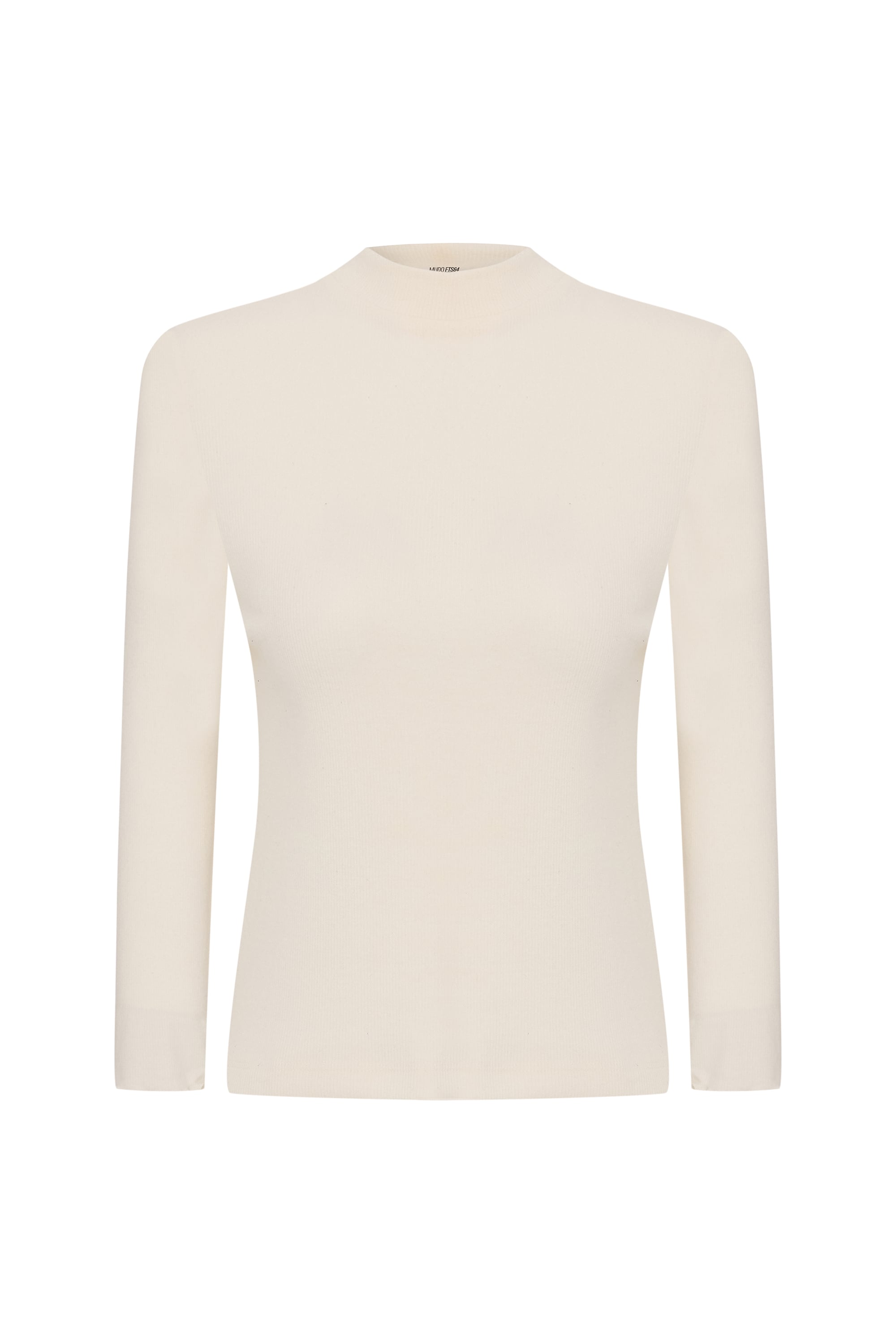 FİTİLLİ DİK YAKA UZUN KOLLU T-SHIRT