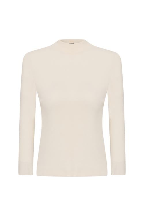 FİTİLLİ DİK YAKA UZUN KOLLU T-SHIRT