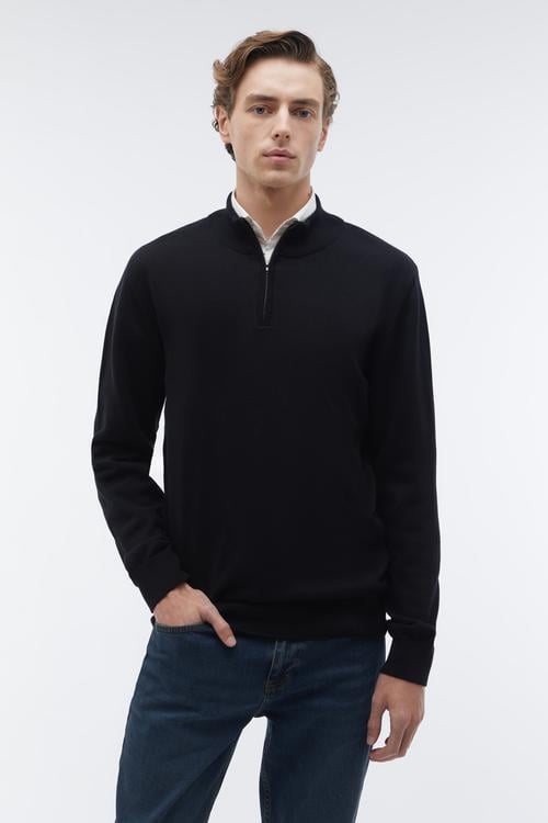 DİK YAKA UZUN KOLLU KAZAK