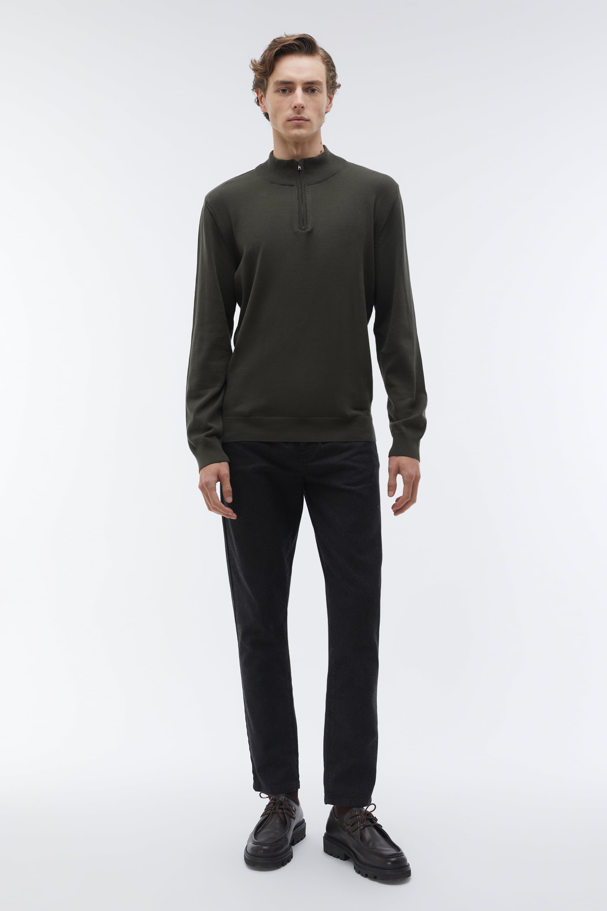 DİK YAKA UZUN KOLLU KAZAK