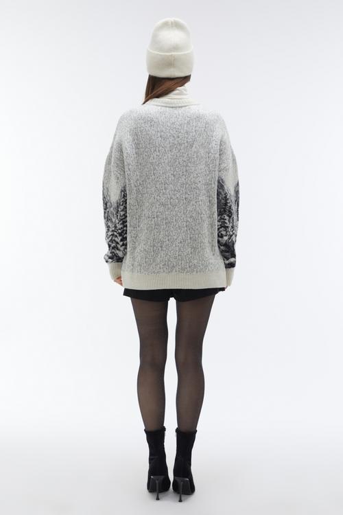  JAKARLI DESENLİ LOOSE FIT KAZAK