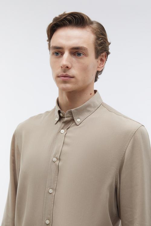 REGULAR FIT LİYOSEL UZUN KOLLU GÖMLEK