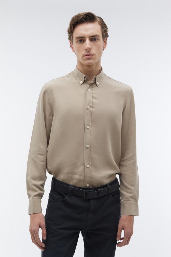 REGULAR FIT LİYOSEL UZUN KOLLU GÖMLEK