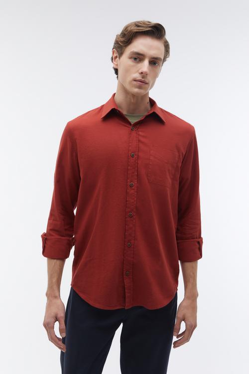  REGULAR FIT TEK CEPLİ UZUN KOLLU GÖMLEK