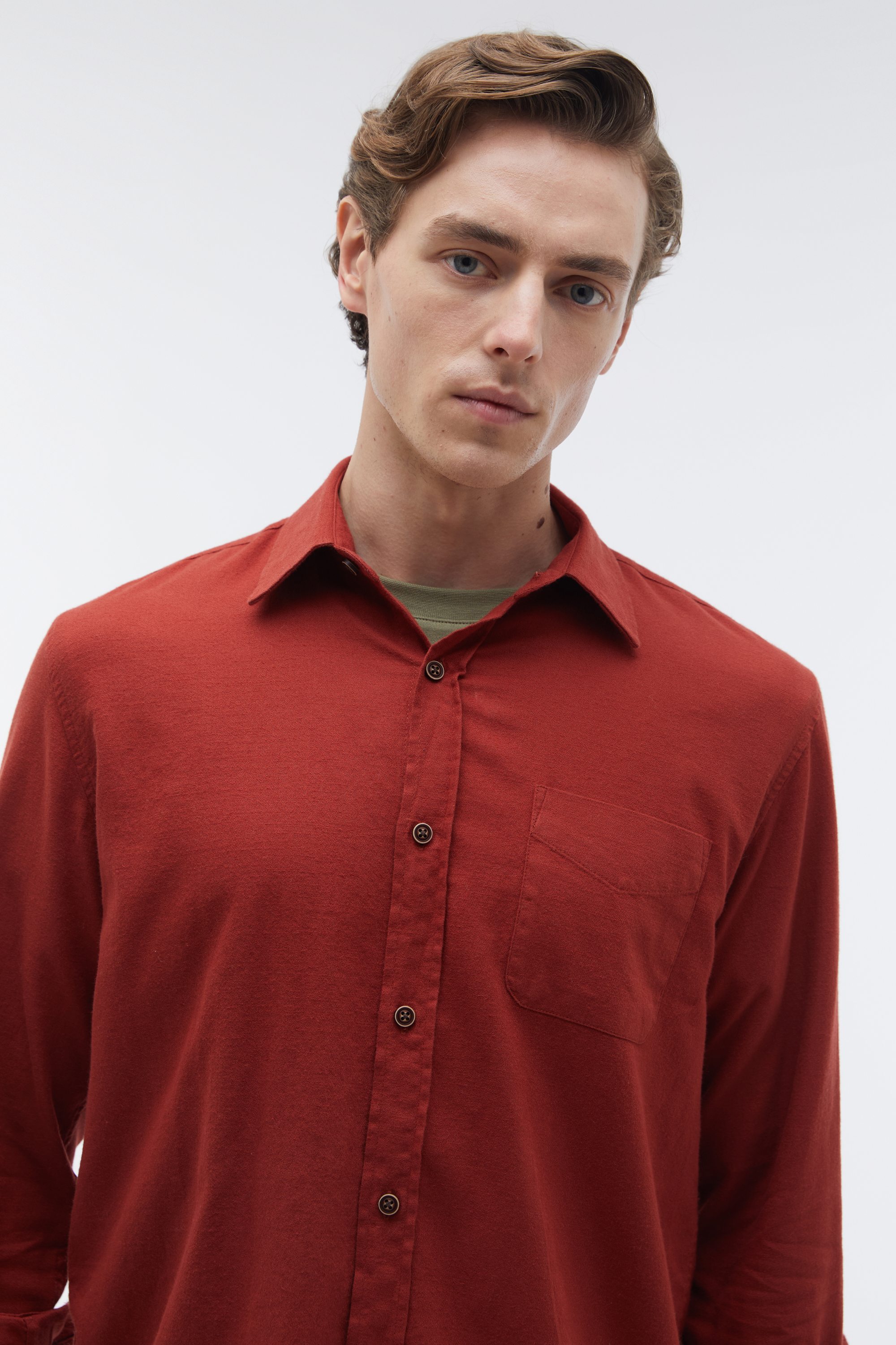 REGULAR FIT TEK CEPLİ UZUN KOLLU GÖMLEK