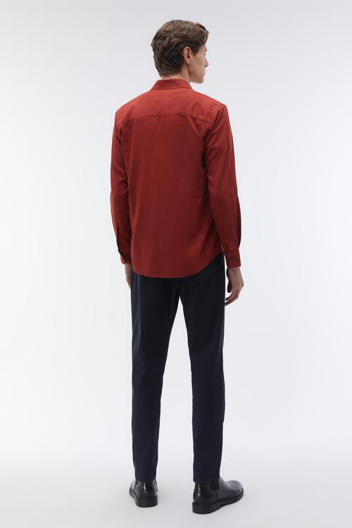  REGULAR FIT TEK CEPLİ UZUN KOLLU GÖMLEK