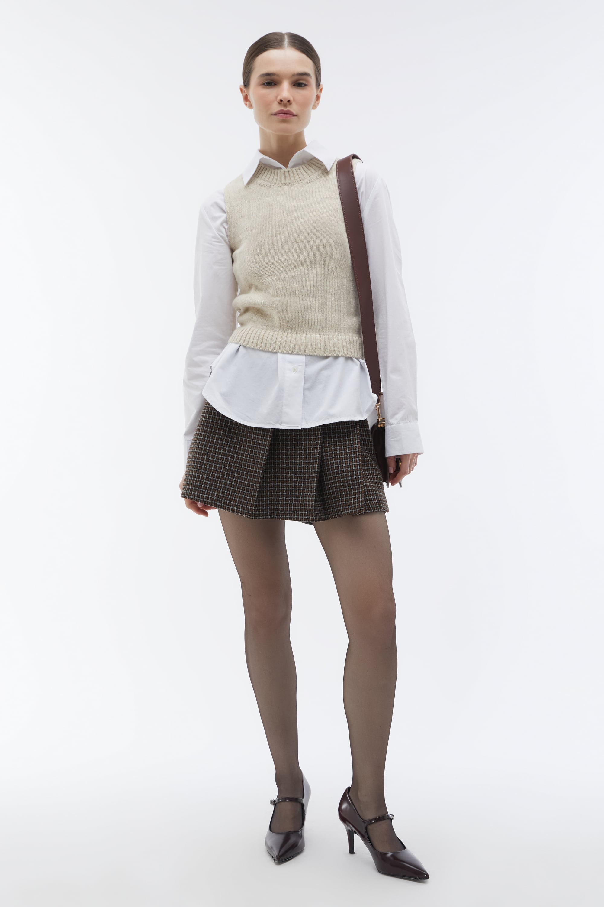 EKOSELİ PİLELİ MİNİ ŞORT ETEK