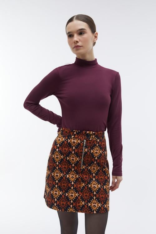 ETNİK BASKILI MİNİ ETEK