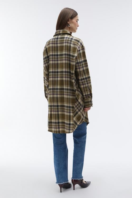 EKOSELİ MİNİ GÖMLEK ELBİSE