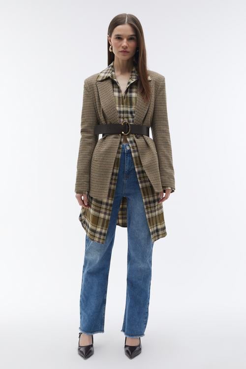 EKOSELİ MİNİ GÖMLEK ELBİSE