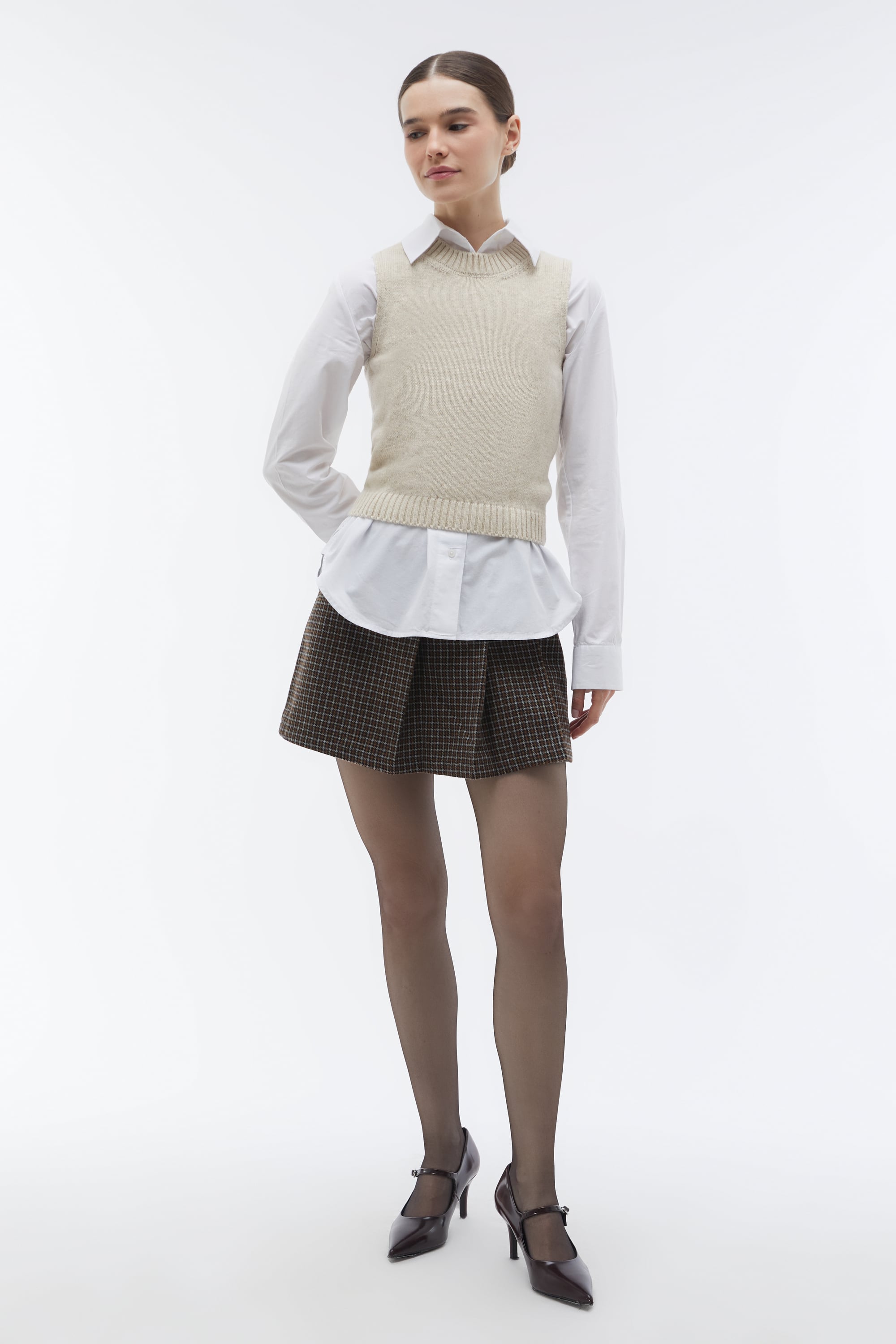 EKOSELİ PİLELİ MİNİ ŞORT ETEK