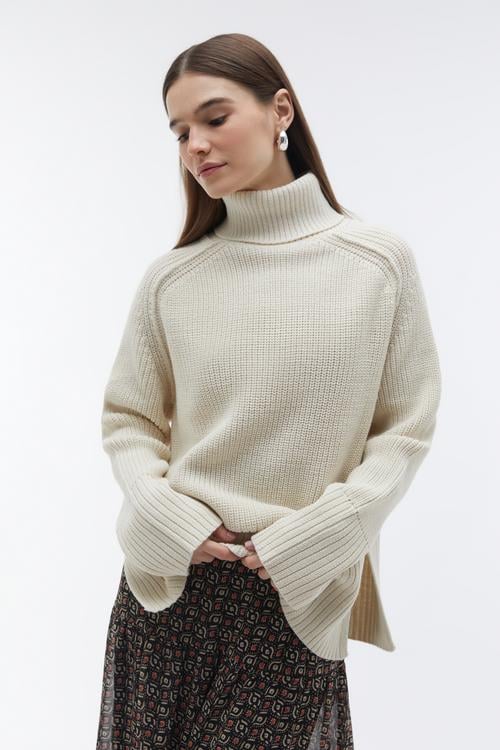 BALIKÇI YAKA LOOSE FIT KAZAK