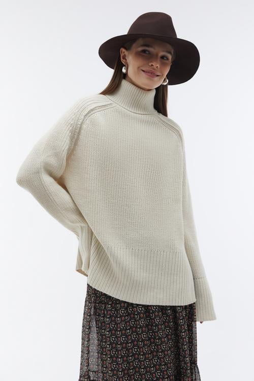  BALIKÇI YAKA LOOSE FIT KAZAK