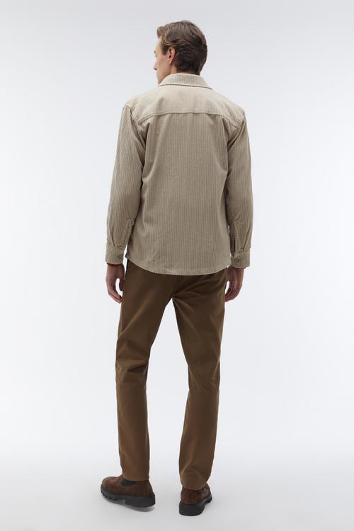  ÇİFT CEPLİ KADİFE UZUN KOLLU GÖMLEK