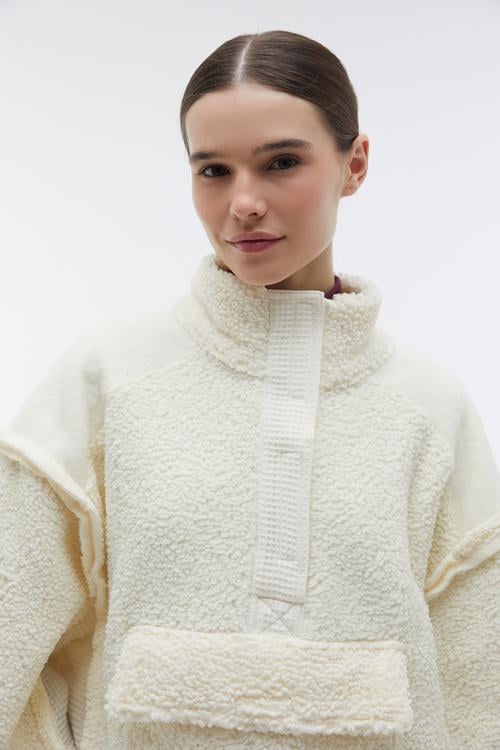  KANGURU CEPLİ DİK YAKA POLAR SWEATSHIRT